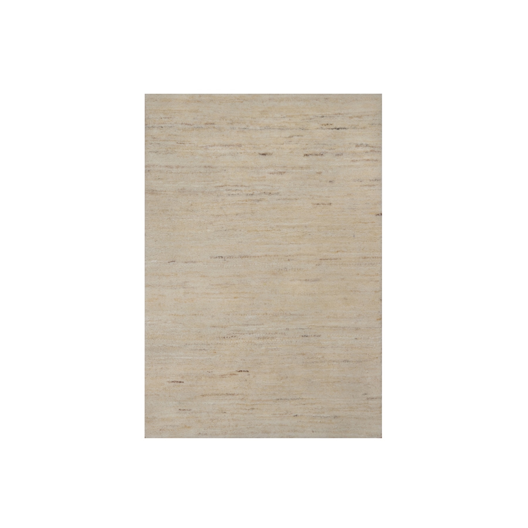Bone White, Thick and Plush, Modern, Plain Design, Lori Buft Gabbeh, Pure Wool, Hand Knotted, Mat, Oriental Rug